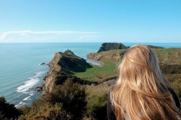 Hiking Cooks Cove Walkway In Tolaga Bay, New Zealand 