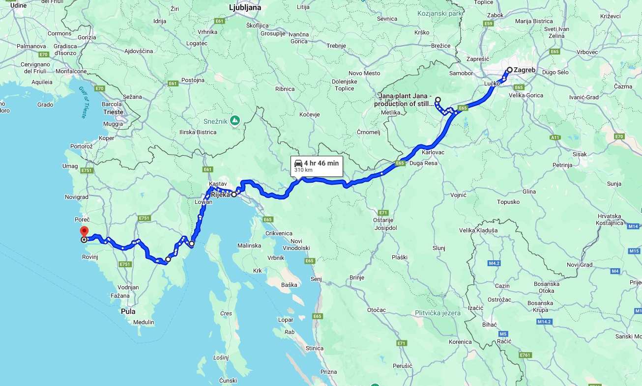jana meerman google maps route croatia north coast
