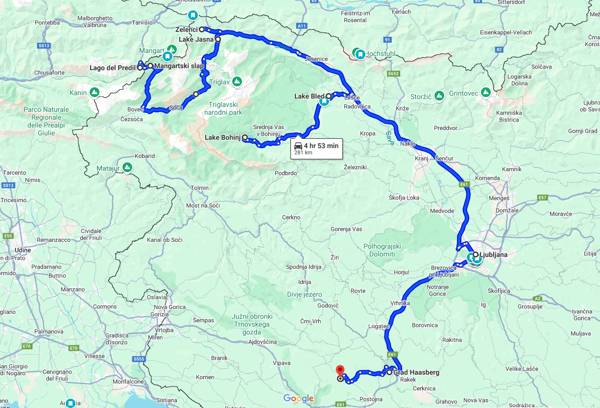 jana meerman western slovenia roadtrip route google maps