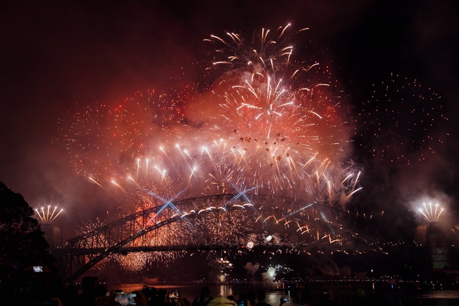 Watching the New Year’s Eve Fireworks in Sydney, Australia