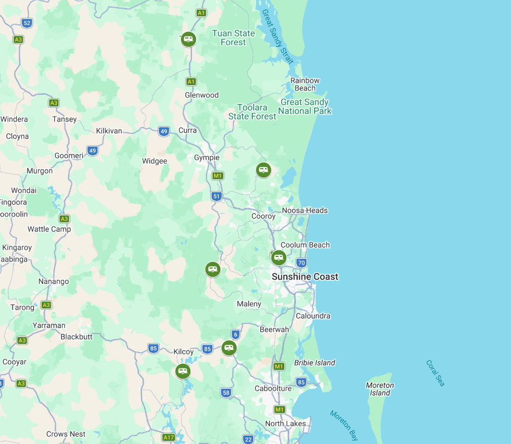 jana meerman camping sunshine coast map