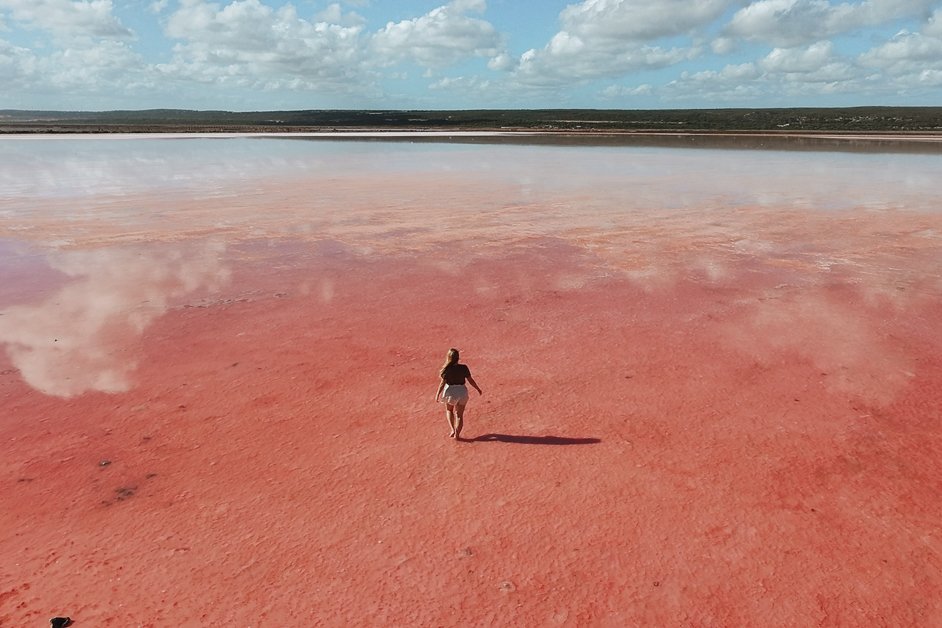 jana meerman hutt lagoon pink lake drone australia-2