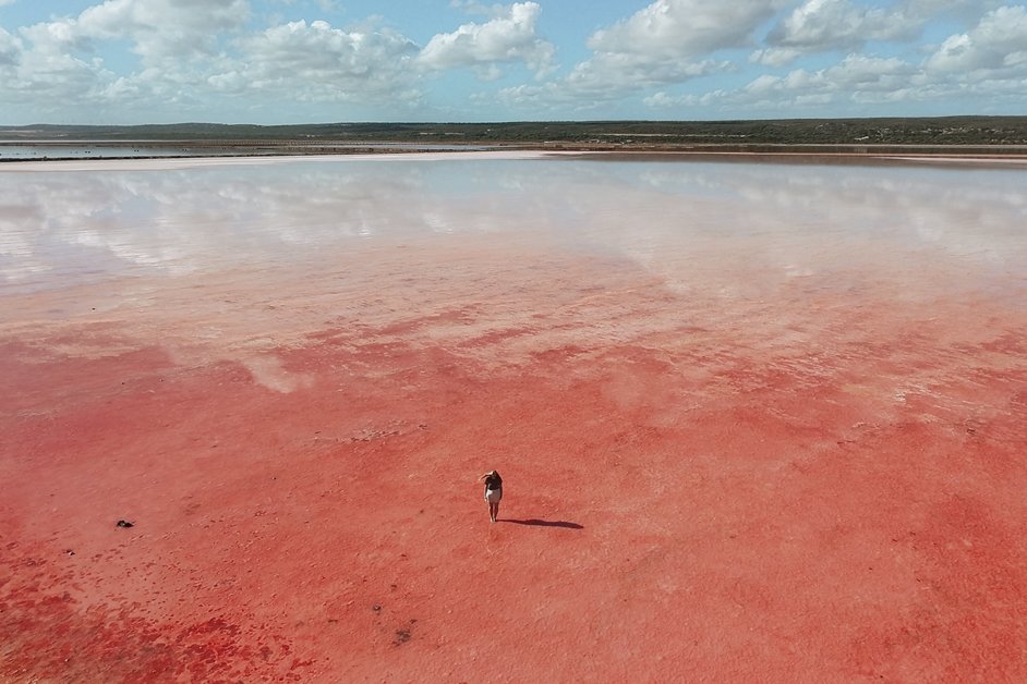 jana meerman hutt lagoon pink lake drone australia-2
