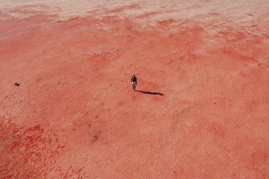 jana meerman hutt lagoon pink lake drone australia-2